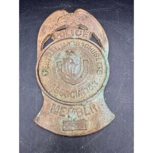 Vintage Police Central Massachusetts Association Member Brass Plaque
